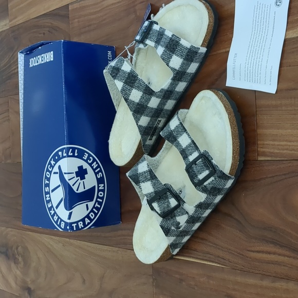 Birkenstock Genuine Shearling Arizona Rivet Mens Sandals Size 10 1/2 New in Box❤ Amazon.com | Birkenstock Men main image 4